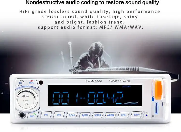 Bluetooth Авторадио Стерео радио FM Aux вход приемник автомобильный MP3 мультимедийный