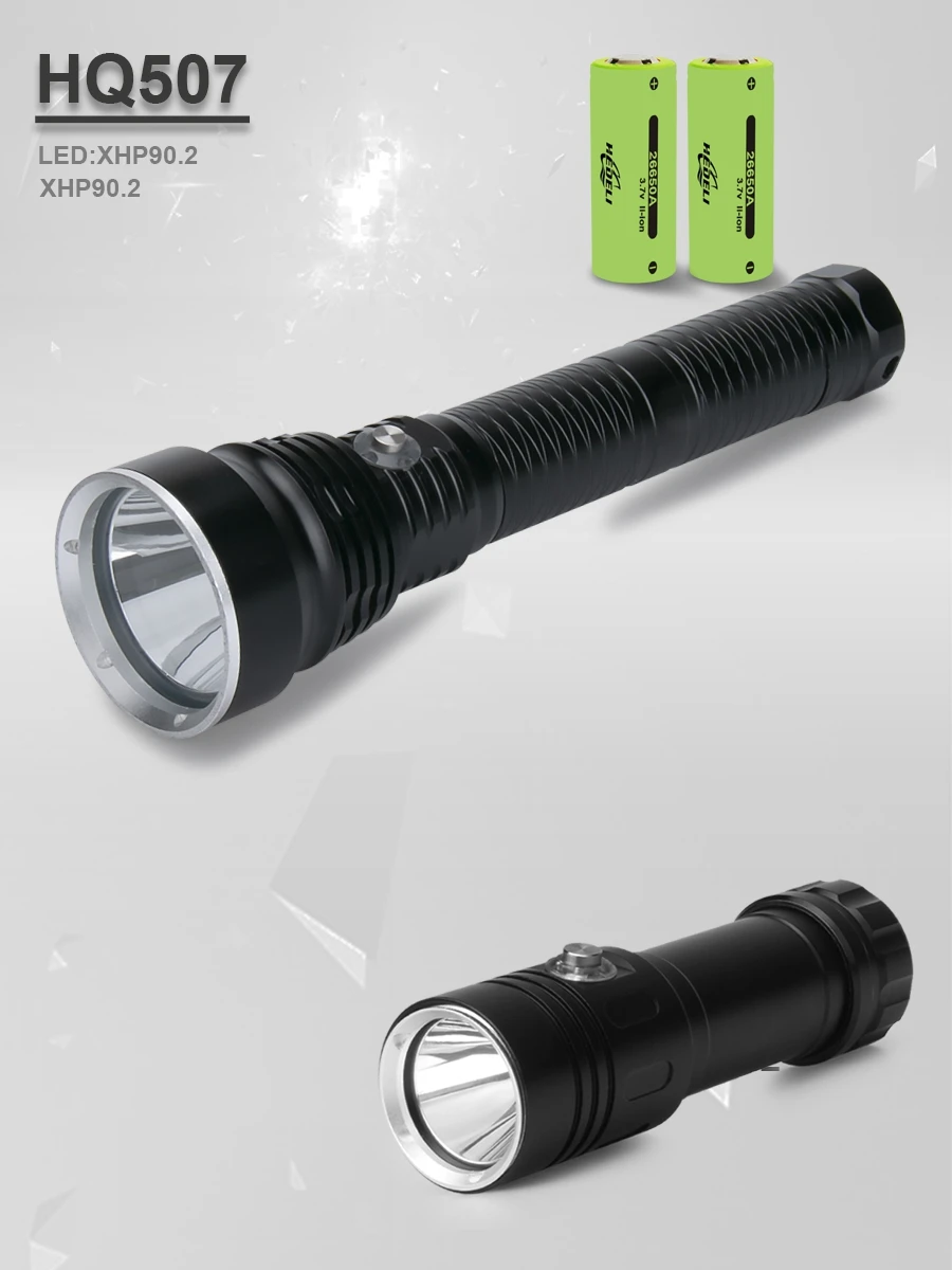 

High lumens IPX8 Diving Flashlight XHP90.2 Powerful led diving flashlights rechargeable USB Waterproof light underwater lantern