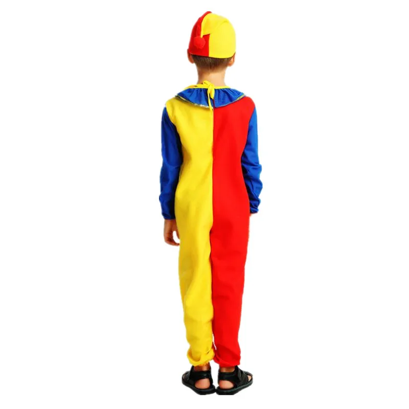 Children Baby Clown Cosplay Costume Jumpsuits &amp Rompers+Hat+Nose Children's Day Brithday Halloween Holiday Costumes For Kids |