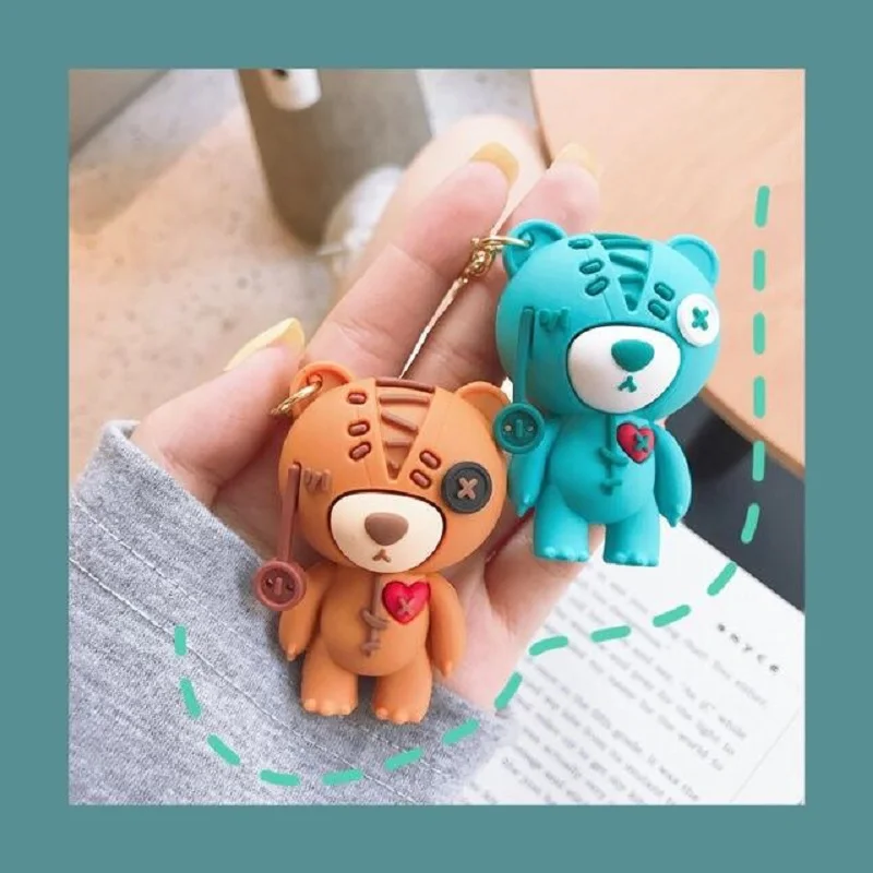 Милый мультяшный брелок в виде панды силиконовые брелки для ключей женщин 3D