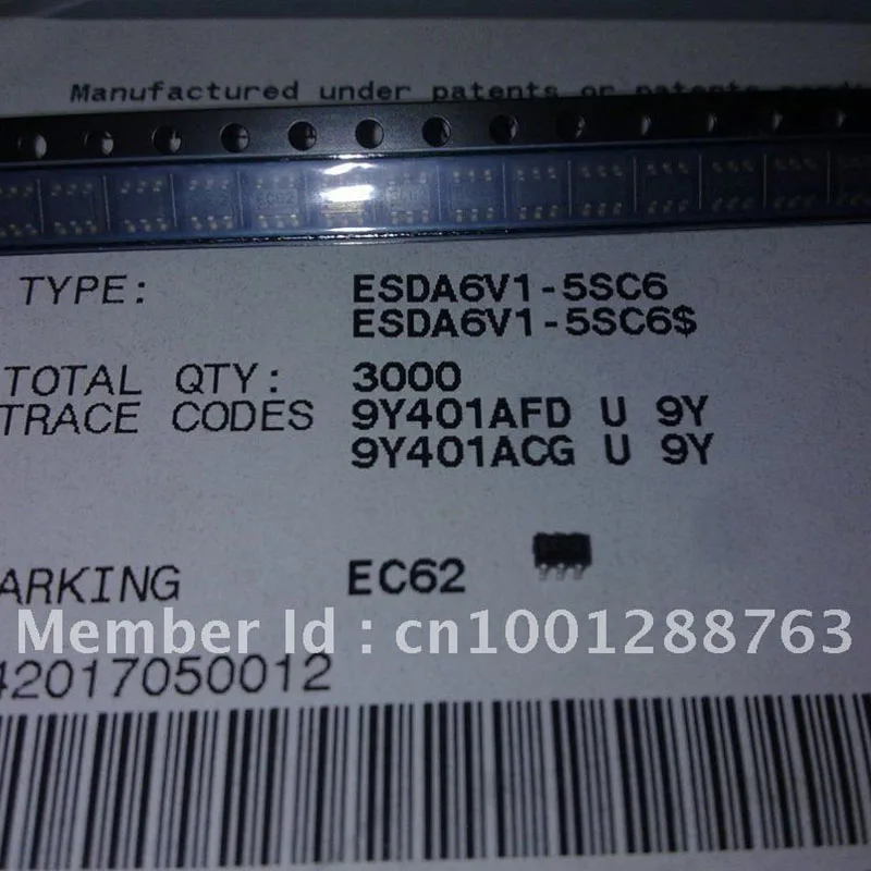 10 шт. ESDA6V1 5SC6 EC62 SOT23 6|array| |