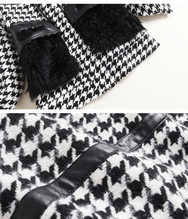 

Zipper Fashion Appliques Turn-down Collar Winter Clothes for Women Black White Coats and Jackets