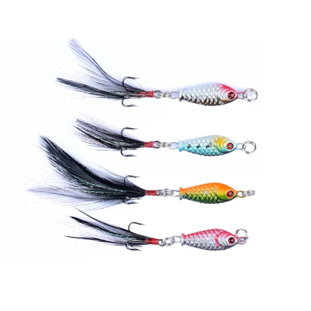 4 шт. рыболовные приманки яркая глубокая морская наживка металлические плавающие