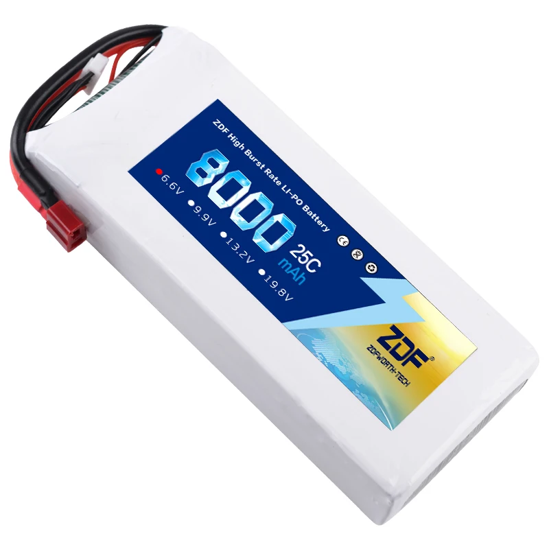 

Литий-ионный аккумулятор ZDF 2S 6,6 в 8000 мАч 25C T/XT60 штепсельная Вилка для радиоуправляемого дрона лодки автомобиля радиоуправляемого приемника