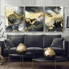 Современное художественное оформление, золотой, черный, белый абстрактный постер на холсте, принт, Скандинавская декорация, настенное художественное оформление, Современный домашний декор