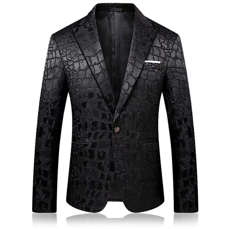 

2021 Fashion Trend Male Quality Fashion Casual Jacquard Blazers Blazer Men Costume Homme New Casual Blazer