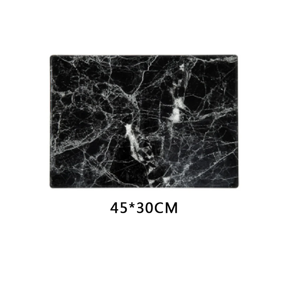 45*30CM Table Mat Marble Placemat For Dining PVC Non-slip Heat Insulated Waterproof Oil-proof For Coffee Tea Home Kitchen - Цвет: Черный