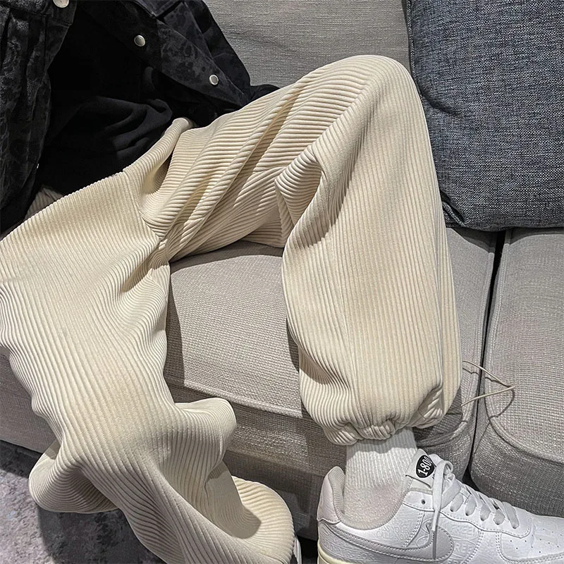 

Брюки мужские вельветовые, повседневные свободные штаны, брюки-султанки с эластичным поясом, весна-осень