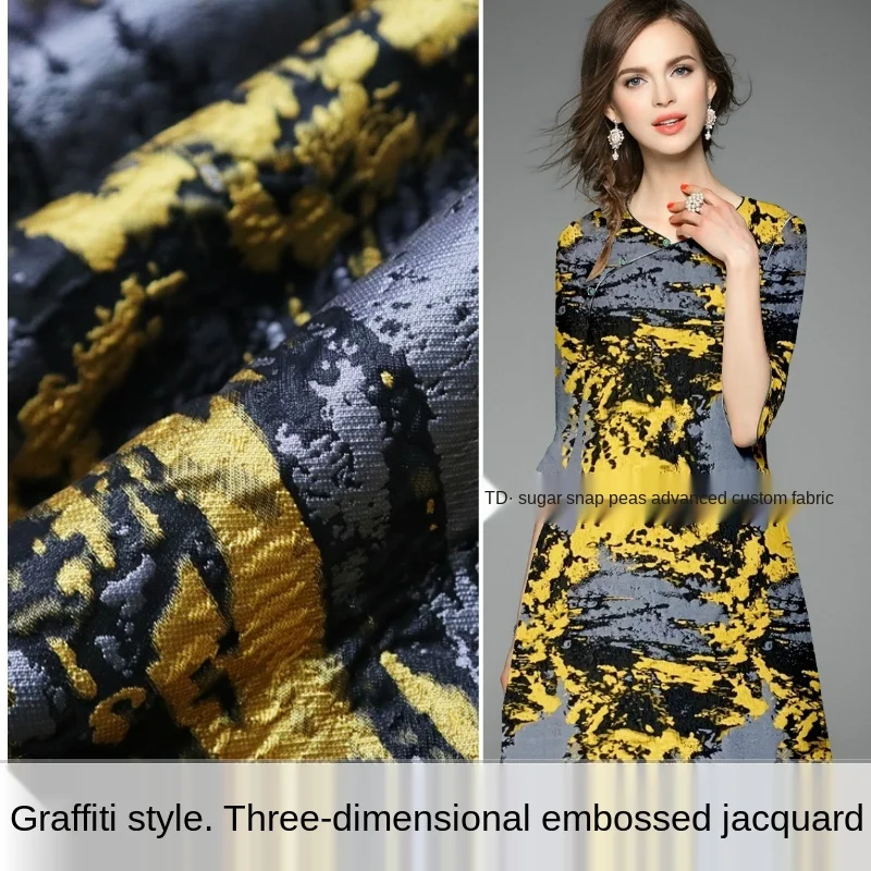 

138cmx100cmEuropean jacquard fabric high-definition three-dimensional relief elegant yarn-dyed jacquard dress jacket clothing fa