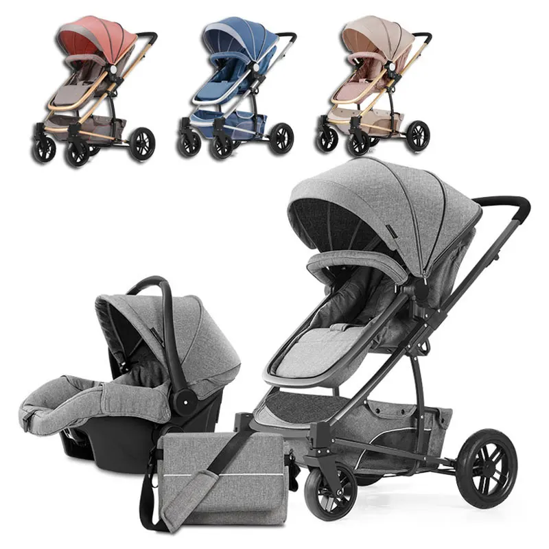 2021carrinho de bebe Роскошная детская коляска высокого вида 3 в 1 Система путешествий для