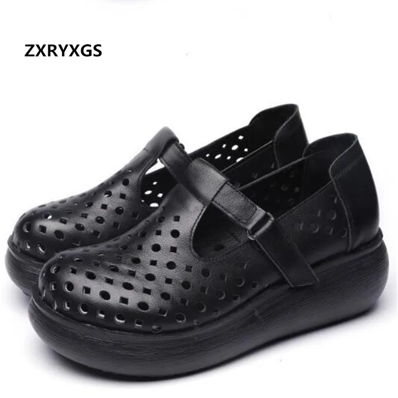 Акция 2022 весенне-летняя обувь из натуральной кожи с отверстиями Женская Удобная
