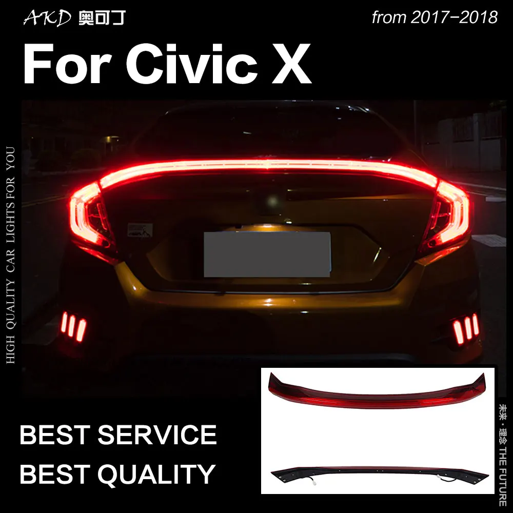 АКД стайлинга автомобилей для Civic 2017 2018 Civix седан светодиодный задний фонарь DRL