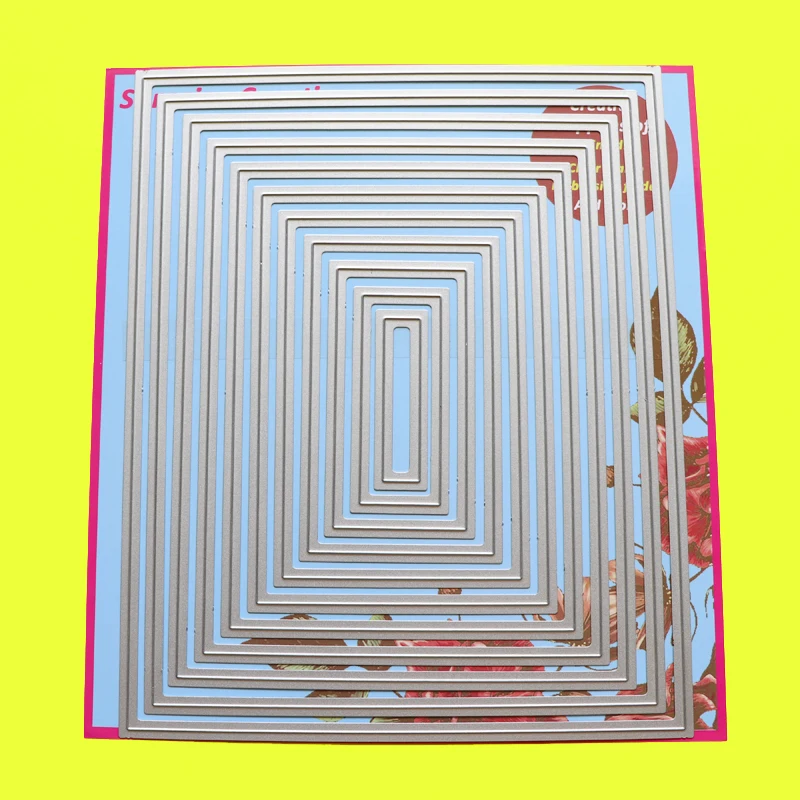 Большой Трафаретный вырубной штамп плотная прямоугольник Скрапбукинг