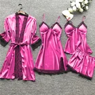 2021 Сексуальная атласная пижама, белье, женское шелковое кружевное платье, комбинация, одежда для сна, ночная рубашка, пижамный комплект, шелковый халат, женское белье