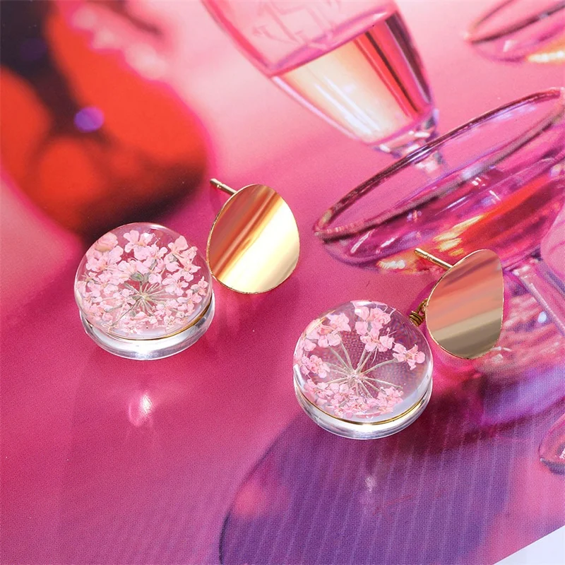 Женские серьги с блестками FNIO корейский стиль стеклянный шар Звездные