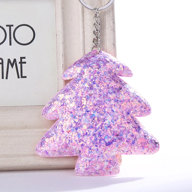 2019 брелок для ключей с милой мультяшной сосновой елкой блестками Женский Детский