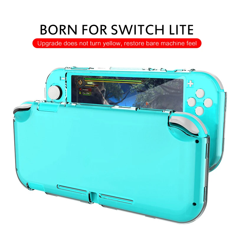 Мягкий чехол для NS Switch Lite защитный силиконовый из ТПУ прозрачный с защитой от