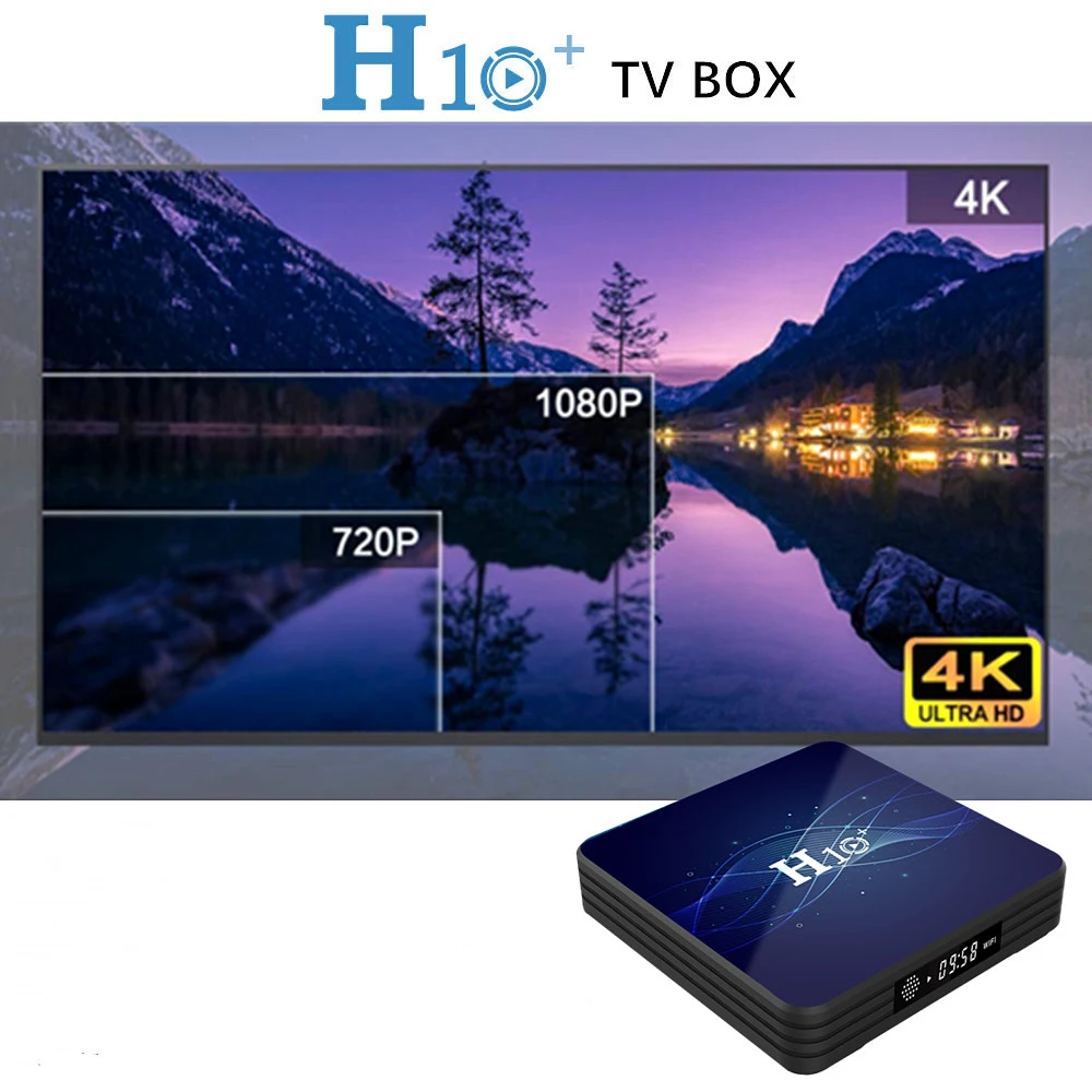 LED Display WIFI 4K Smart Media Player Android 9.0 H10+ Smart TV Box Dual Band Wifi Bluetooth 4.0 2+16G TV Box