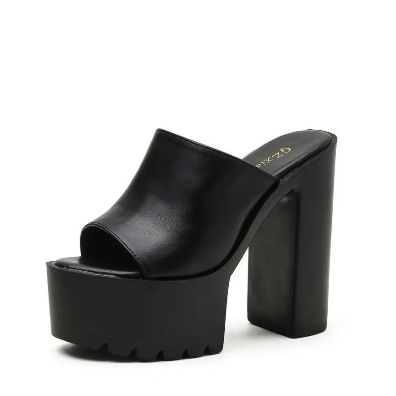 

Fashion Women's Shoes Women Slippers Sandals 2021 Summer High Heels Mules Slides Peep Toe Female Modern Footwear Party shoes