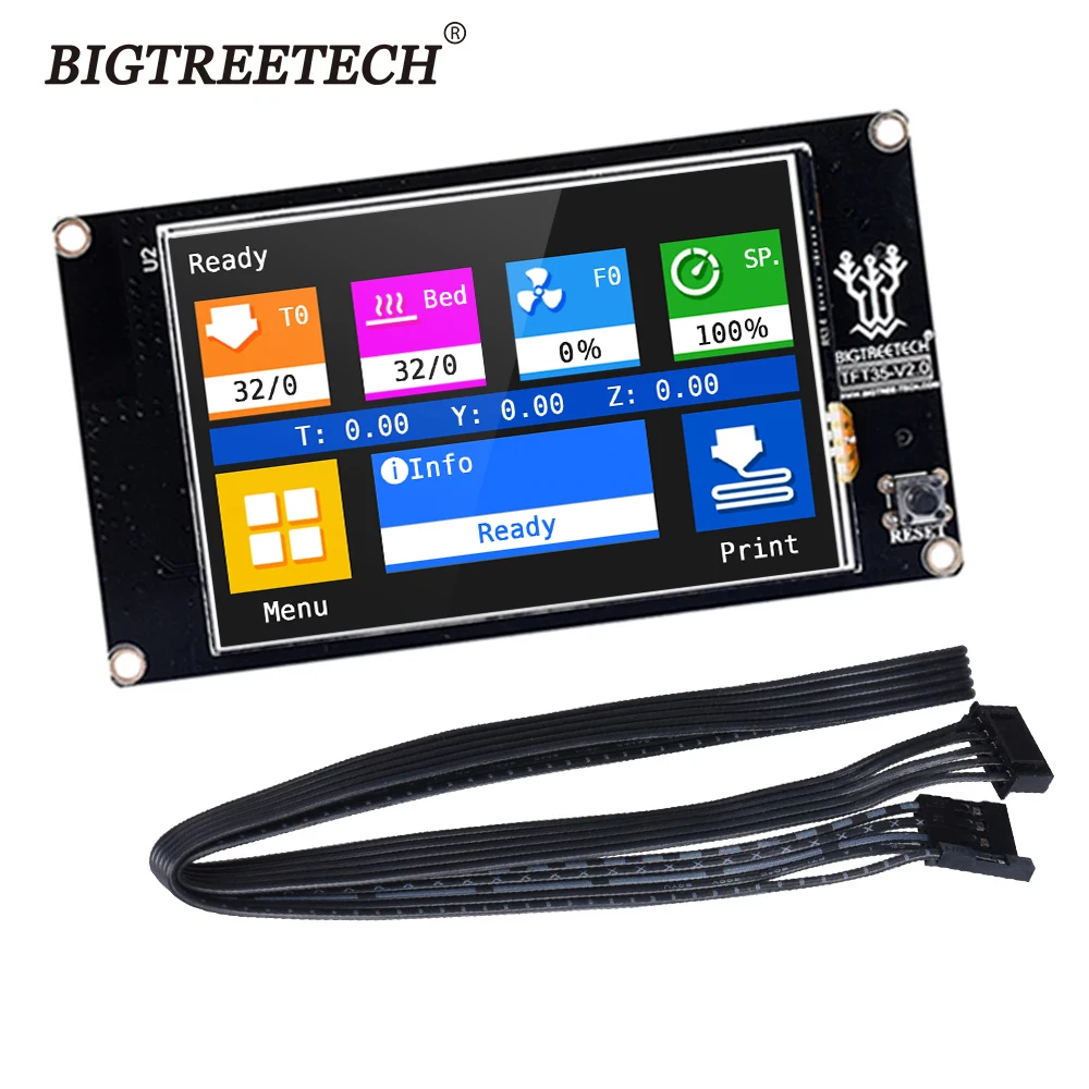 Новый сенсорный экран BIGTREETECH TFT35 V2.0 3 5 дюймовый ЖК совместимый с SKR V1.3 V1.1 плата