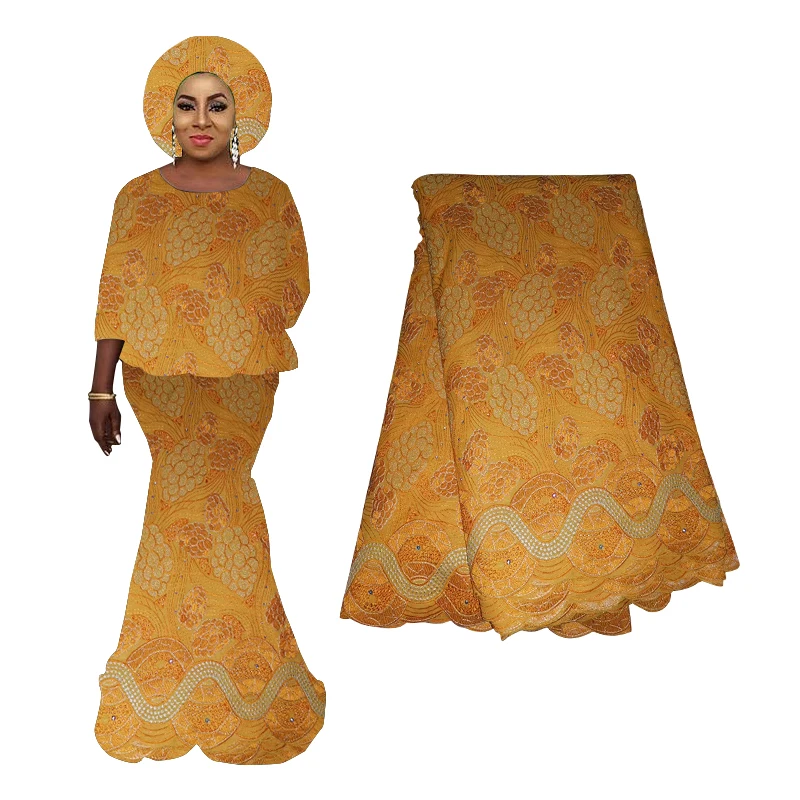 High Quality African French Tulle Lace For Bridal 2019 New Design Orange Color Grape Embroidery Nigerian Fabric