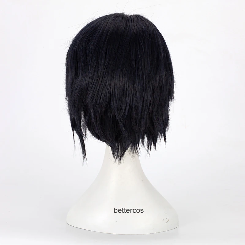 Парик для косплея Uchiha Sasuke короткие черные термостойкие синтетические волосы