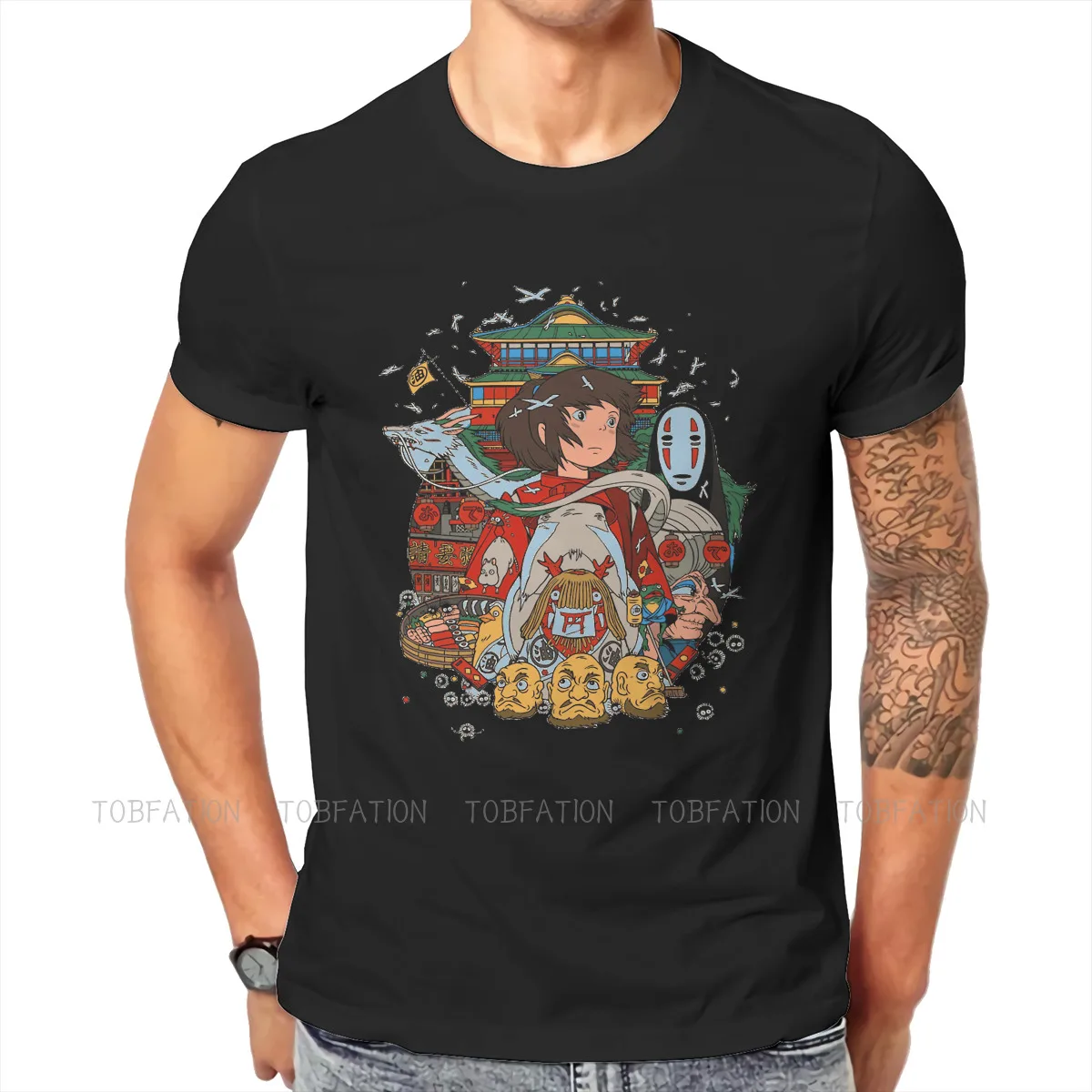 

Оригинальные футболки с надписью spirited away, красная оригинальная Мужская футболка, Забавные топы 6XL