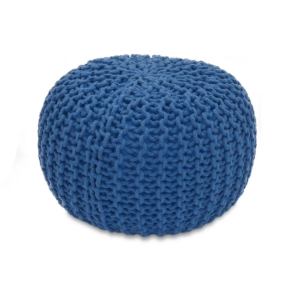 Кос пуф банкетка Delicatex вязаный синий|Кресла-пуфы| |