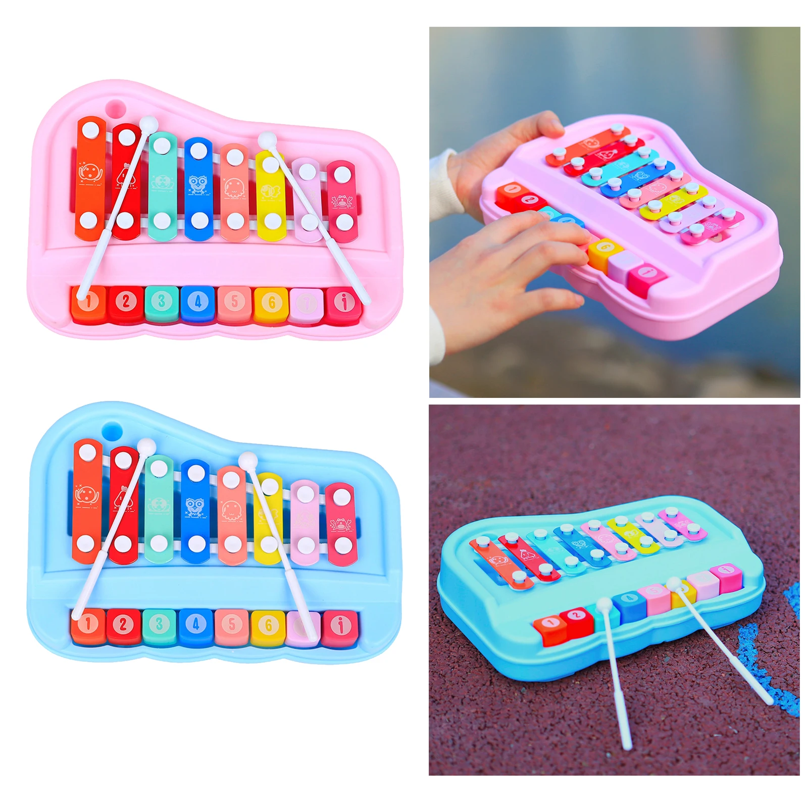

Early Music Education Toy Instrument W / Safe Mallet Musical Cards