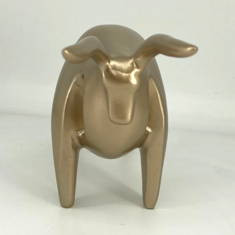 

Modern Abstract Golden Calf Statue Resin Decoration Home Accessories Gift Geometric Taurus Sculpture bull ox Cattle decor art