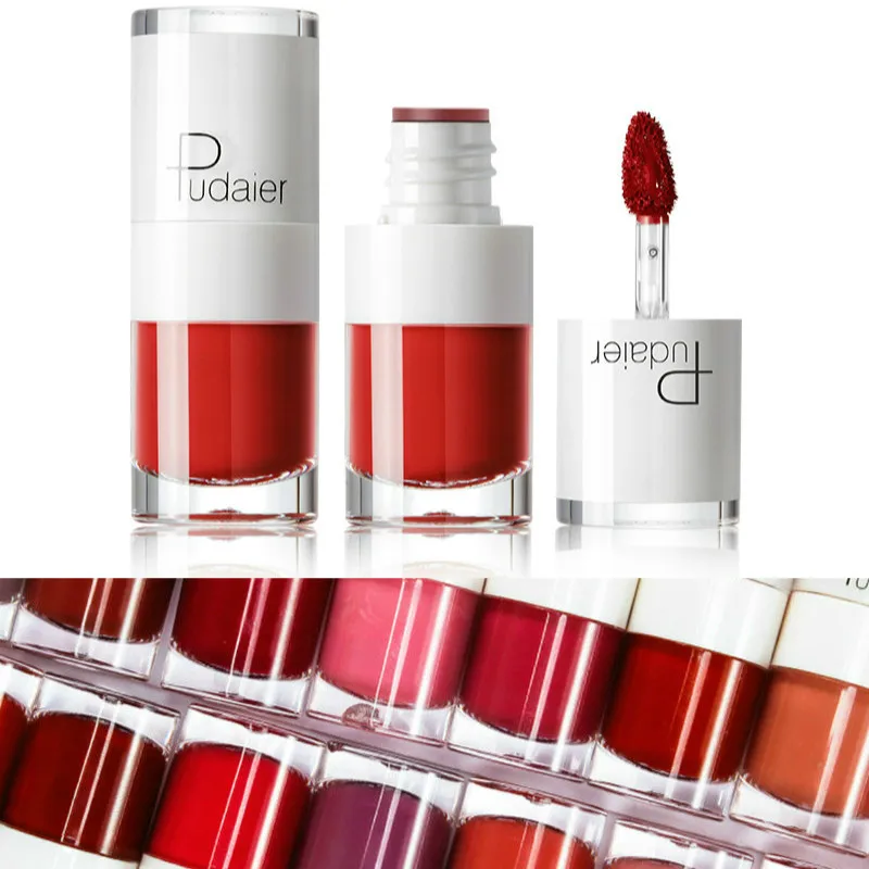 Матовый блеск для губ Pudaier долговечная белая бутылка водонепроницаемая