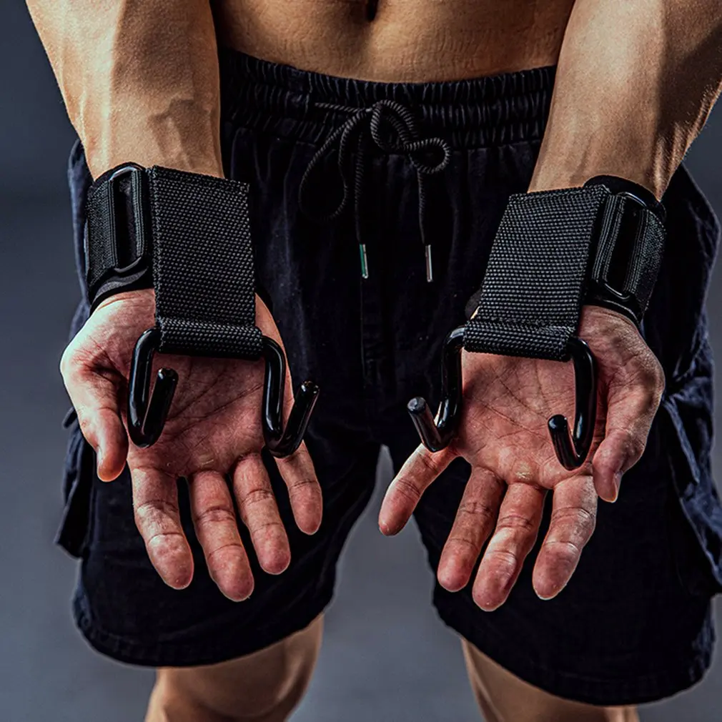 

1pc Weight Lifting Hooks Hand-Bar Wrist Straps Gym Fitness Hook weight Strap Pull-Ups Power Lifting Gloves For Weight Training