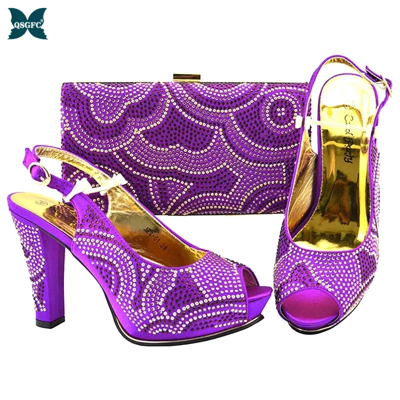 Новое поступление модных женских туфель фиолетового цвета на каблуке