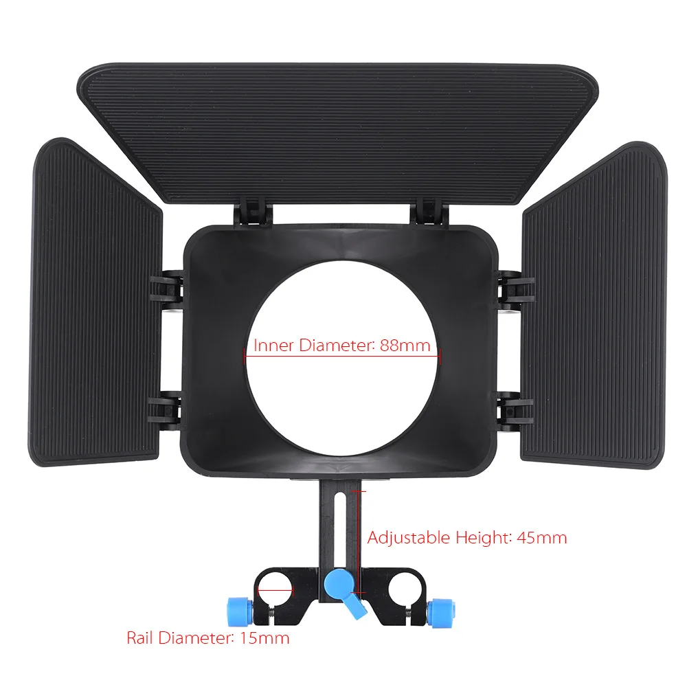 Andoer Matte Box Camshade для 15 мм рельсовых стержней Риг непрерывного изменения