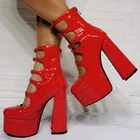 Женские босоножки на платформе SEIIHEM, босоножки на высоком блочном каблуке с застежкой-молнией сзади, женская обувь для вечеринки и выпускного, большой размер 39, 41, 42, 47