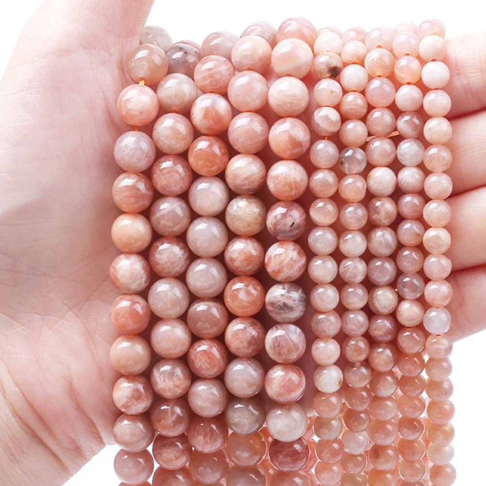 

Natural Sun Stone Beads Round Loose Spacer Beads For Jewelry Making DIY Bracelets Necklace 15inches Strands 4mm/6mm/8mm/10/12mm