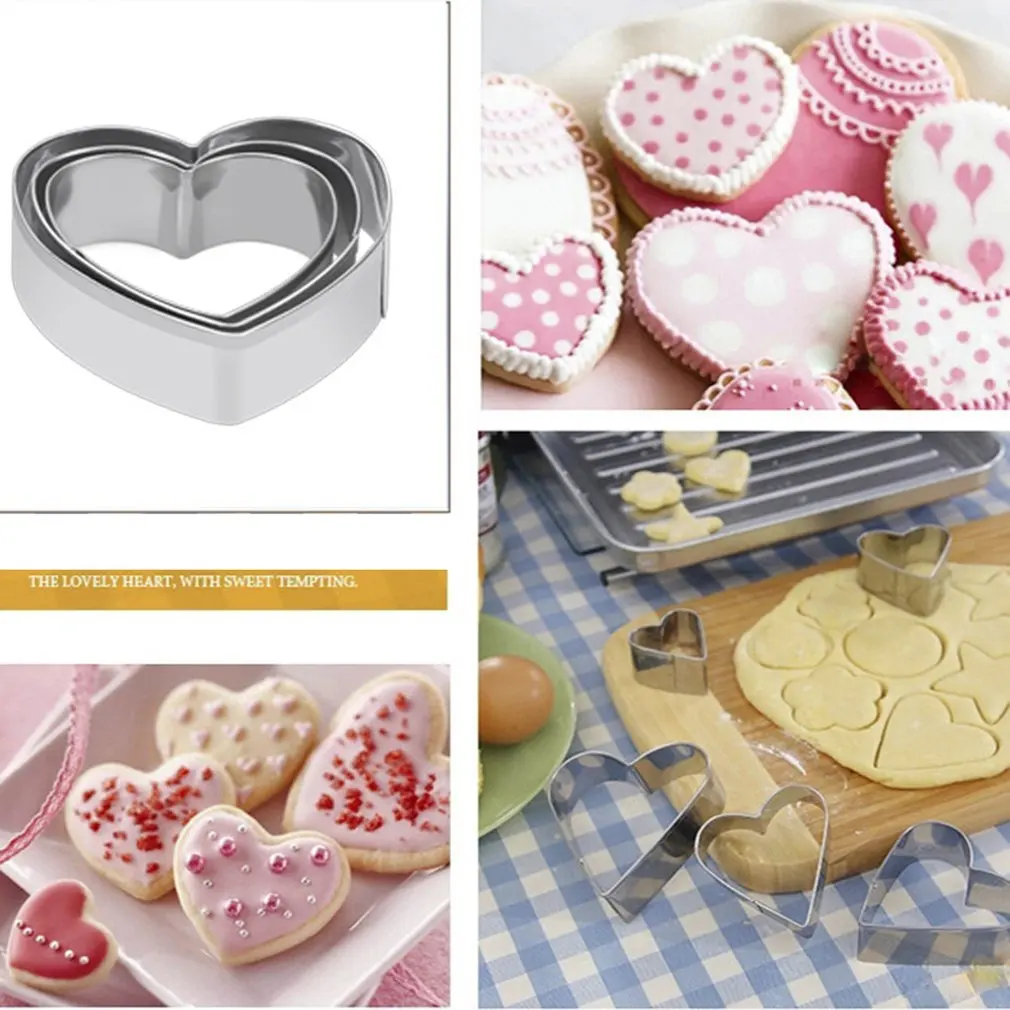Нержавеющая сталь помадка торт выпечки формы круглое Сердце цветок звезды форма