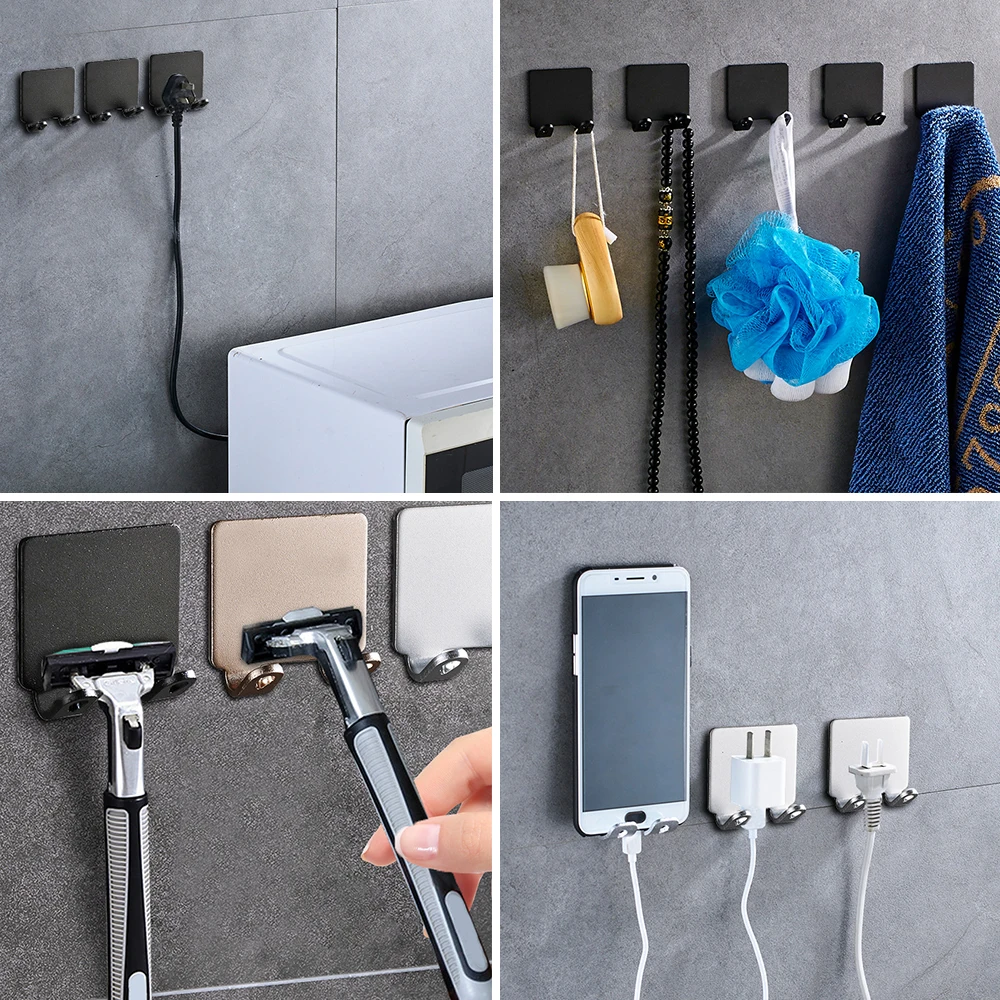 

3PCS Punch Free Shaving Razor Holder Men Shaving Shaver Storage Hook Wall Shelf Bathroom Razor Rack Wall Kitchen Accessories