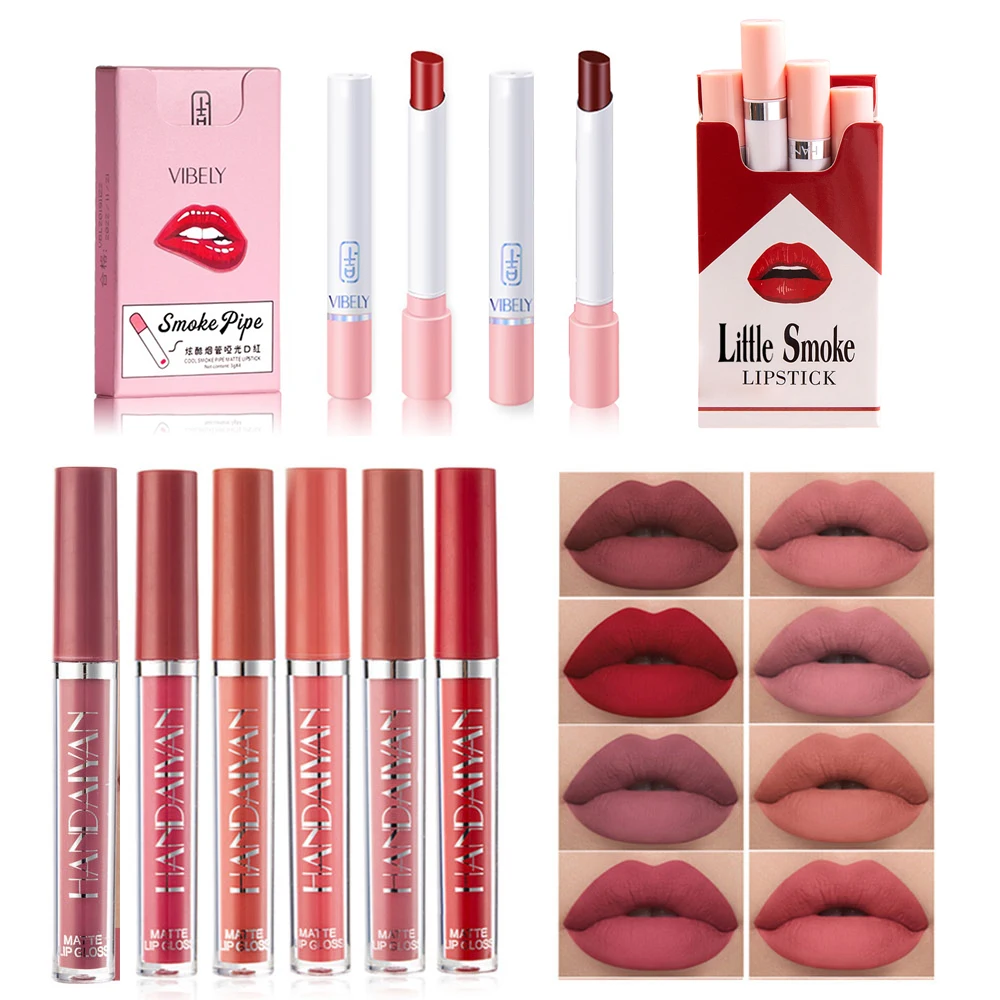 

4pcs/lot Lipstick Set Long Lasting Matte Lipstick Moisture Cosmetic Lips Makeup Lip Gloss Waterproof Non-sticking Cup Lipstick