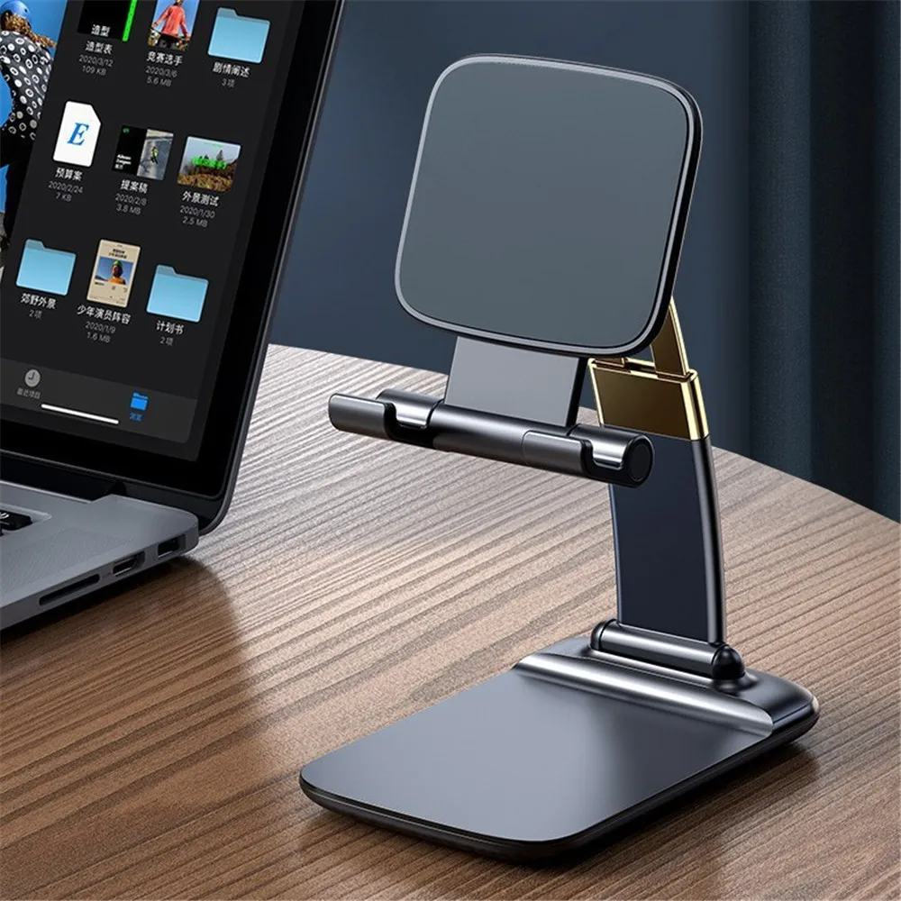 foldable desk phone holder for iphone 13 pro max ipad adjustable gravity metal table desktop cell phone stand phone accessories free global shipping