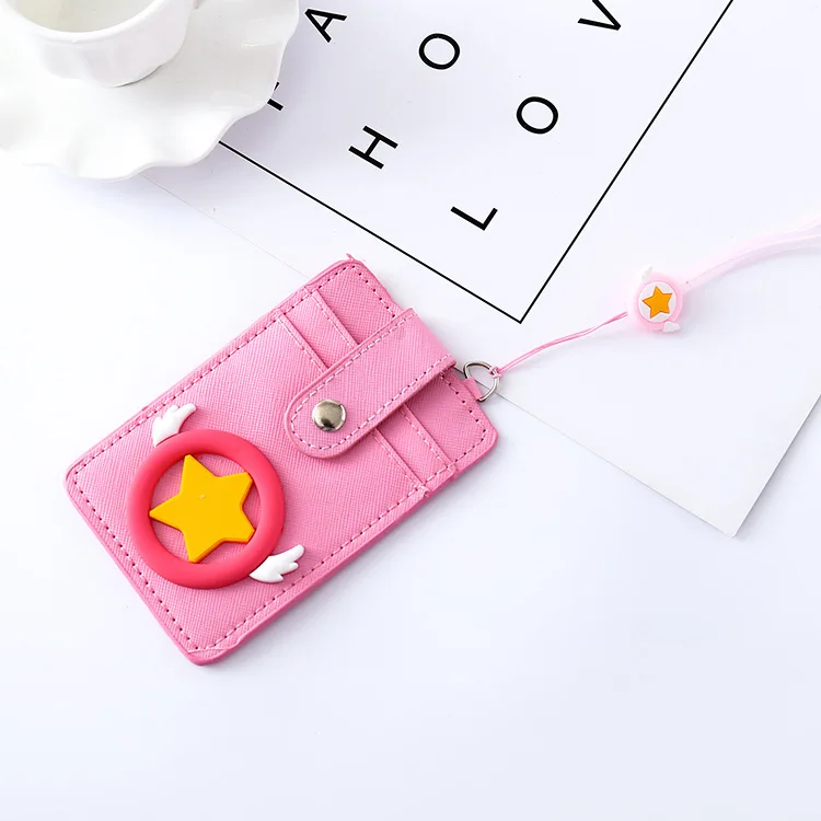 C Cardcaptor Sakura Card Captor мультфильм розовый брелок подвеска держатель идентификатор автобуса банковская карта Монета из искусственной кожи подвески-безделушки подарок - Цвет: C