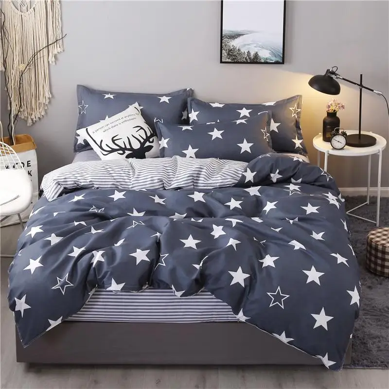 

58 Red Color Heart Printed Bed Linen Set Single Double Queen King Size Bedding Set Plant Cartoon Bed Set Quilt Cover Bed Sheets