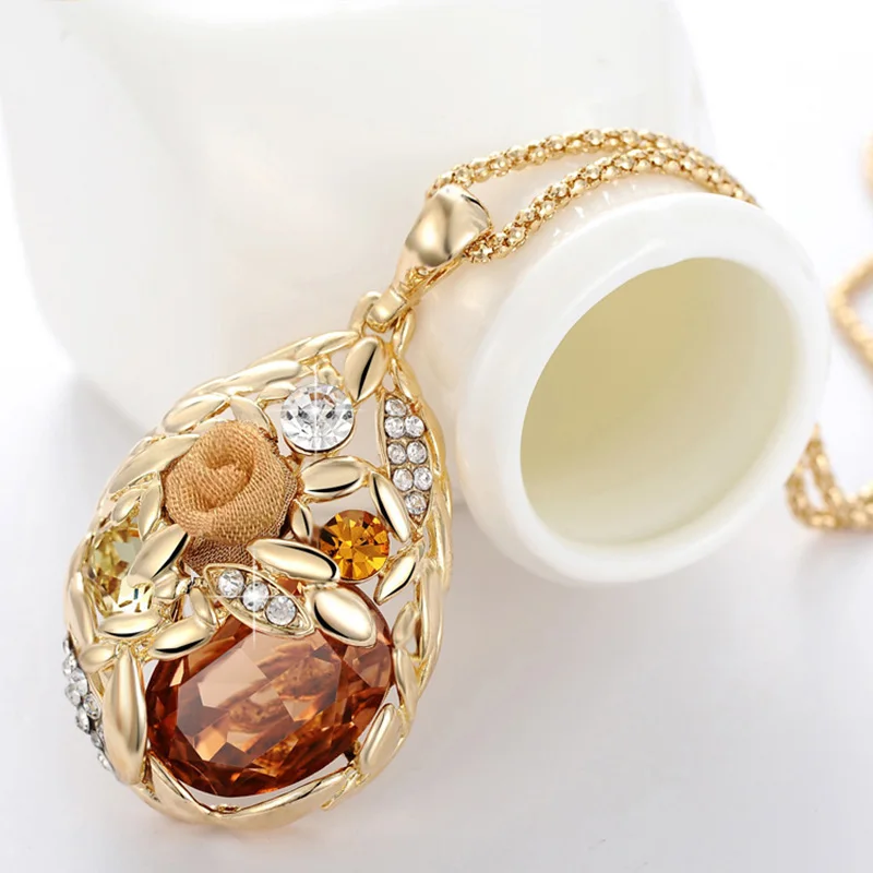 Роскошное золотое ожерелье с подвеской в форме капли ювелирные изделия