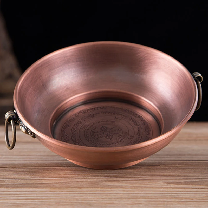 Многофункциональная красная медная буддийская миска полезный Тибетский поднос