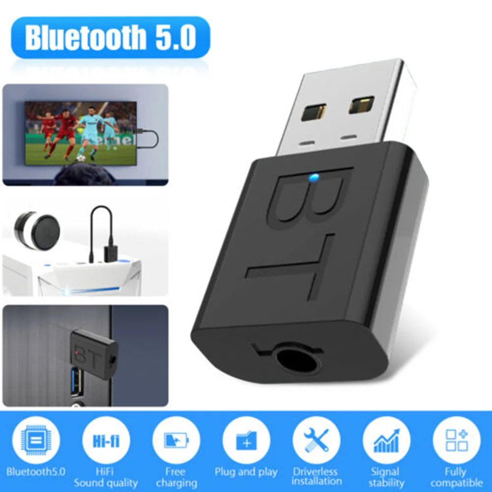 

Bluetooth 5,0 приемник передатчика аудио беспроводной адаптер портативный 3,5 мм ТВ Стерео QJY99