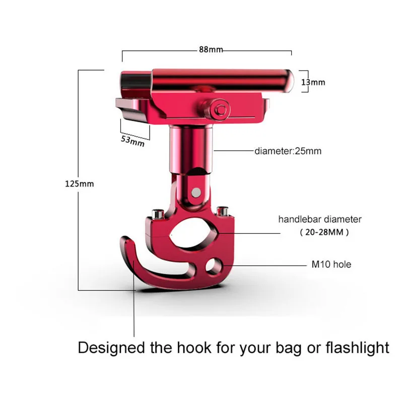 Мотоциклетный держатель для телефона из алюминиевого сплава вращающийся на 360