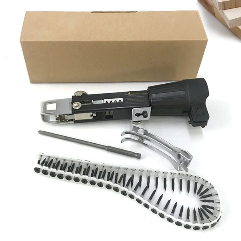 

Best Automatic Chain Nail Gun Adapter Screw Gun Nozzle Adapter Nail Bracket Chain Nails Kit for Electric Drill Woodworking Tool