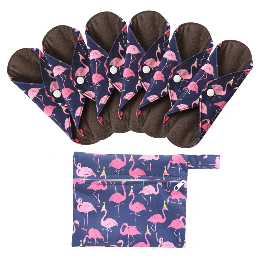 6 + 1 набор ткань гигиенические менструальные прокладки многоразовые моющиеся Mama