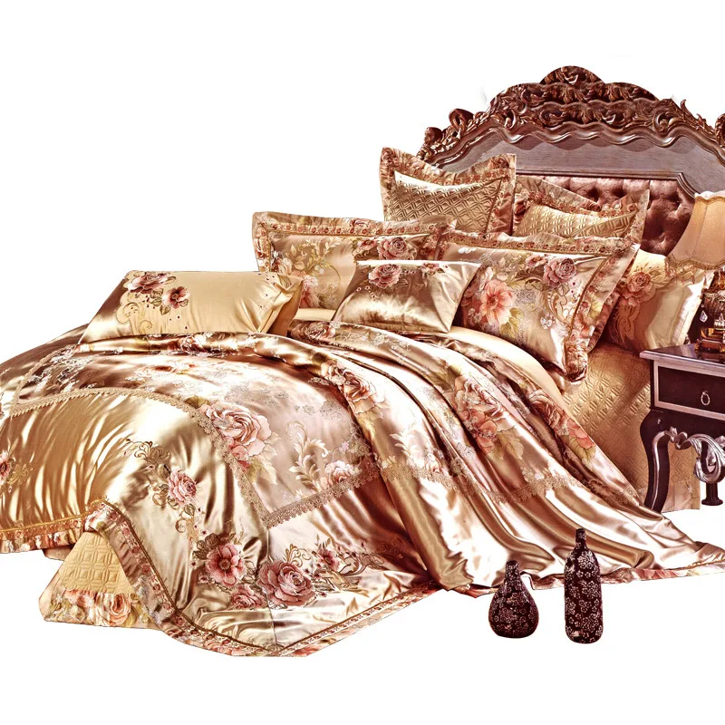 

Tribute Silk Jacquard Four zhen si ci xiu Bed Sheet Fitted Sheet