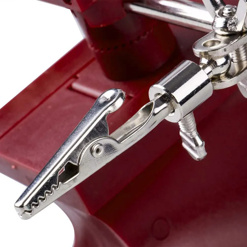 

2021 New Helping Hand Clip LED Magnifying Soldering Iron Jewelry Stand Lens Magnifier Red